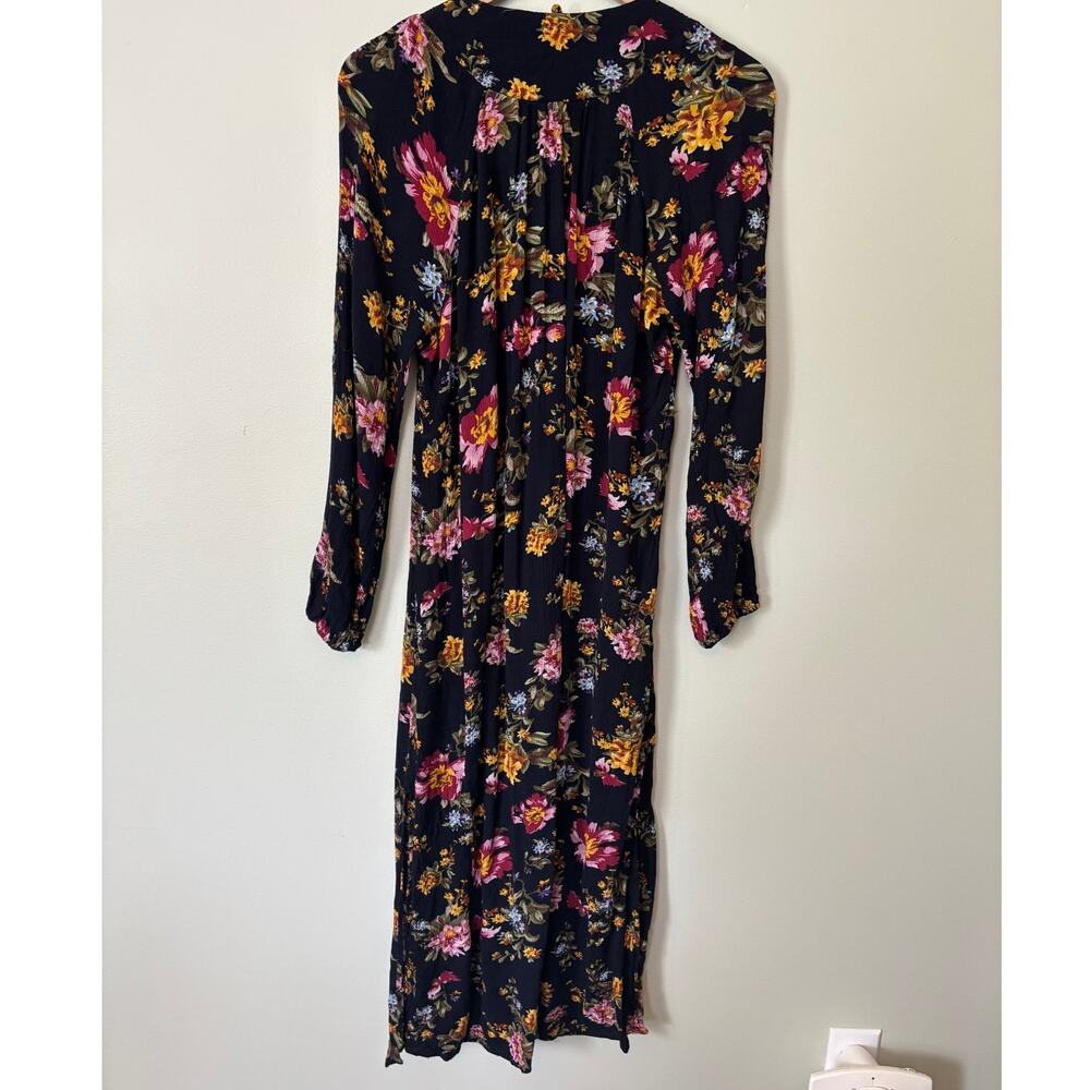 Natural Life Rowan Black Floral Midi Dress Medium - Picture 4 of 9